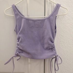 purple tank top with ties on the side